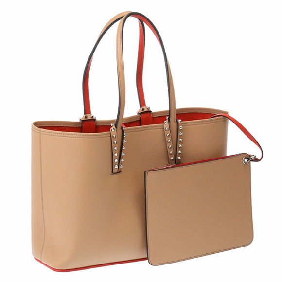 Christian Louboutin Cabata Small Calf Leather Tote Bag Beige